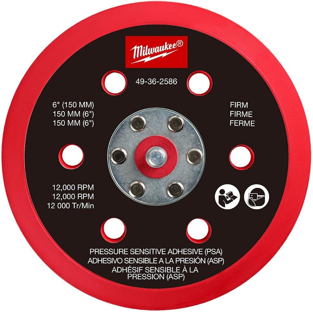 Milwaukee Electric - 6 INCH Pressure Sensitive Adhesive Sander Backing