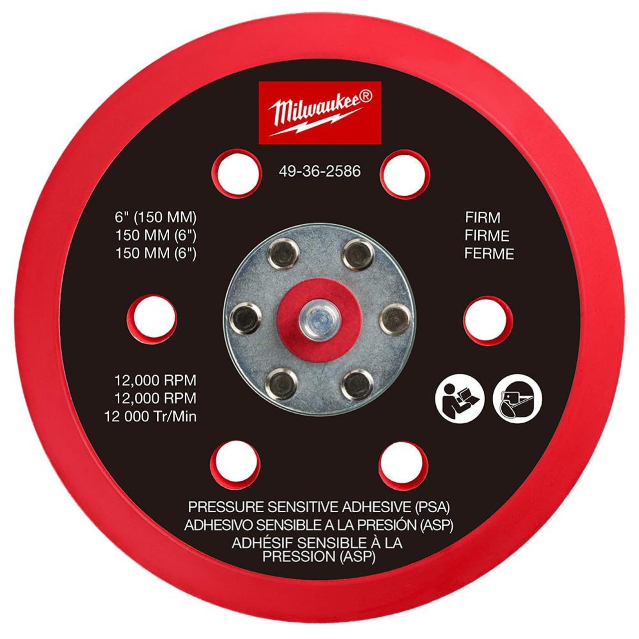Milwaukee Electric - 6 INCH Pressure Sensitive Adhesive Sander Backing