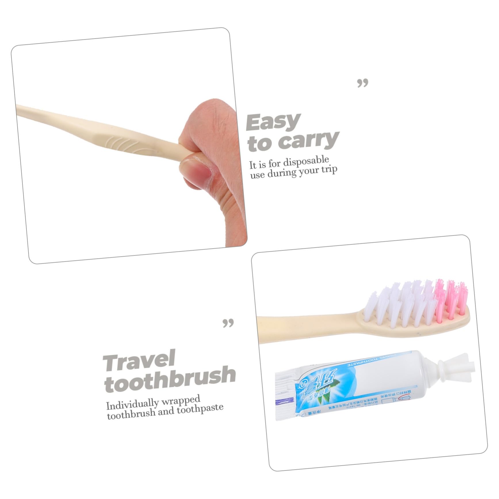 Spazzolino Monouso da Viaggio per Hotel con Dentifricio 100 Pezzi | Confezionato Singolarmente, Uso Portatile, Formato Pratico, per Hotel e Viaggio, Set da Cento Pezzi Stile Casuale