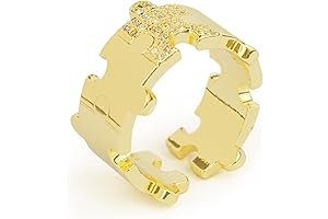 Beautiful Jigsaw Shapes Ring for Women - Puzzle Jewelry for Support Autism...