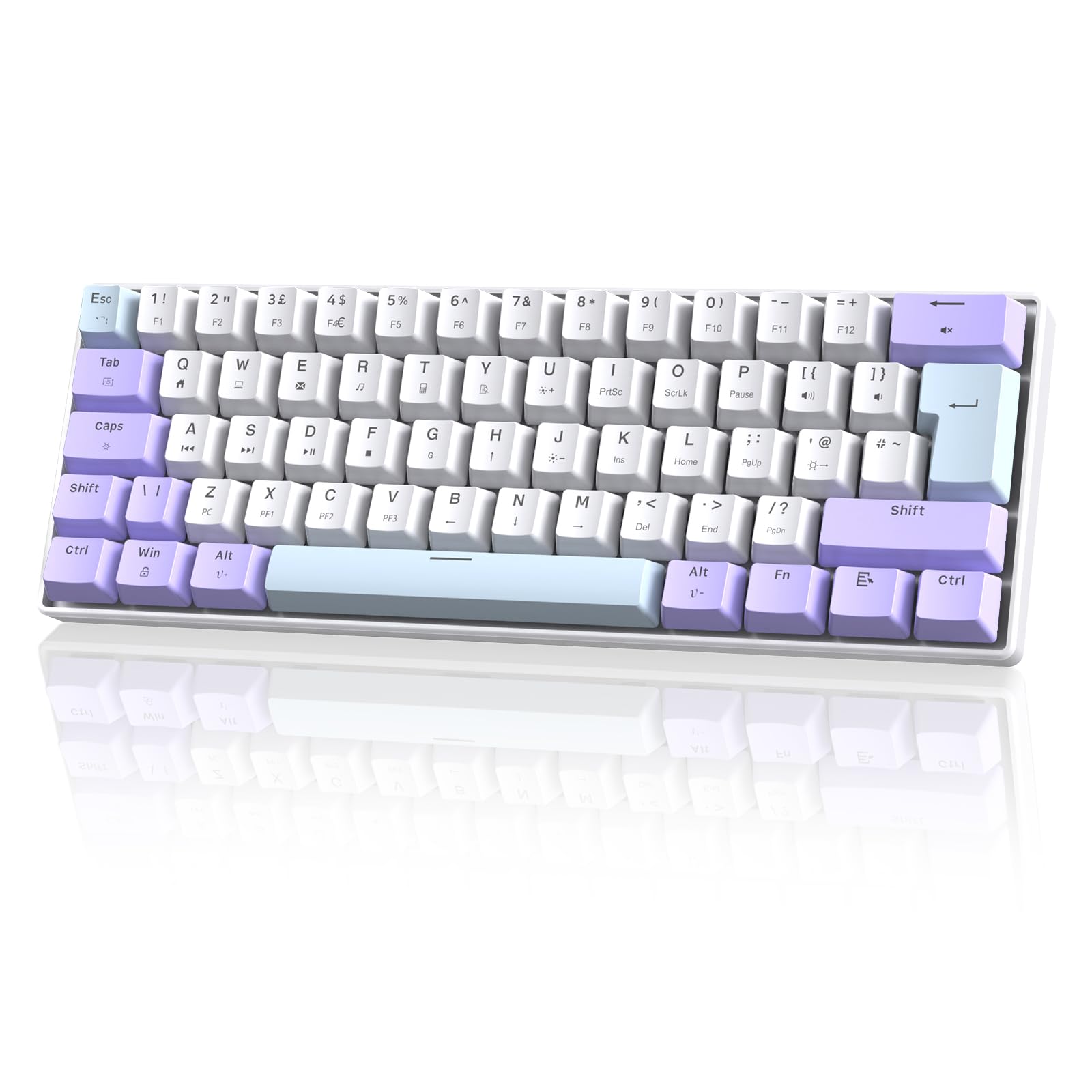 MAGIC-REFINER MK21 AKKO World Tour 60% Wired Mechanical Gaming Keyboard with RGB Backlight, Dye Sublimation PBT Keycaps, NKRO Programmable Red Switch for PC Mac PS4 Xbox one