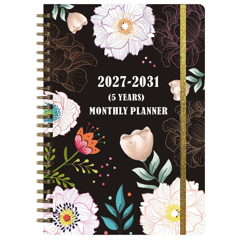 2027-2031 Monthly Planner Notebook: 5 Years Calendar from Jan 2027 - Dec 2031, A5 Monthly Diary Journal Planner(E)