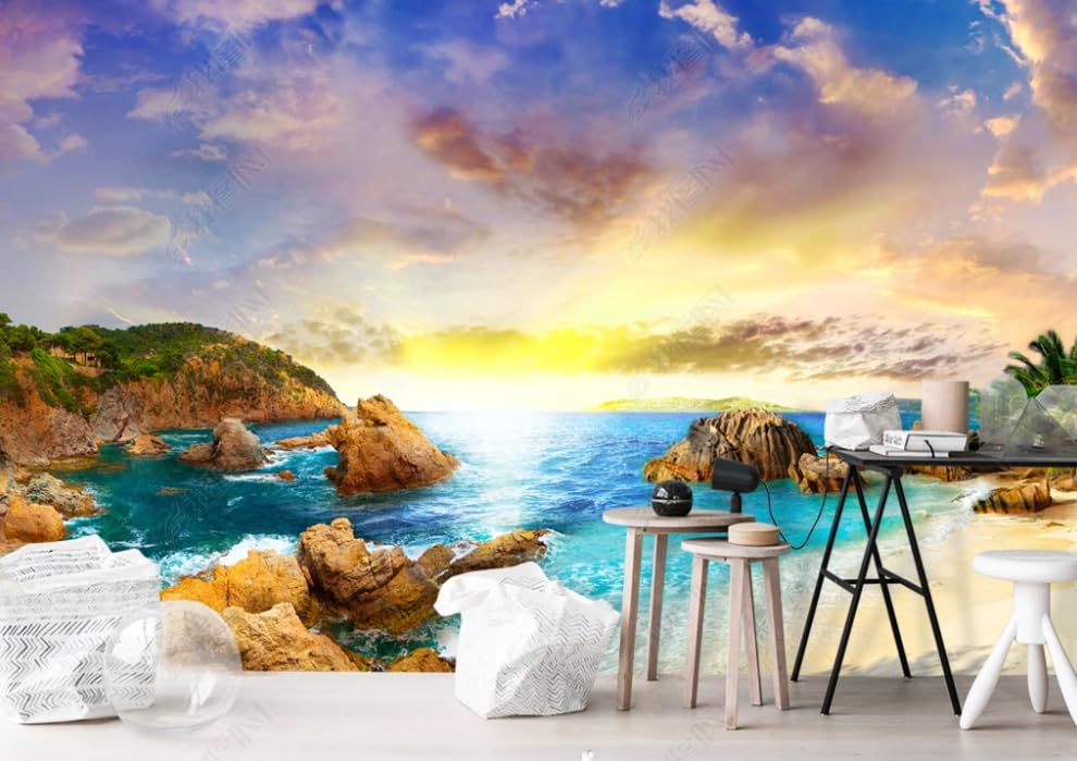 Papier peint intissé éclat du soir poster géant mural salon et restaurant