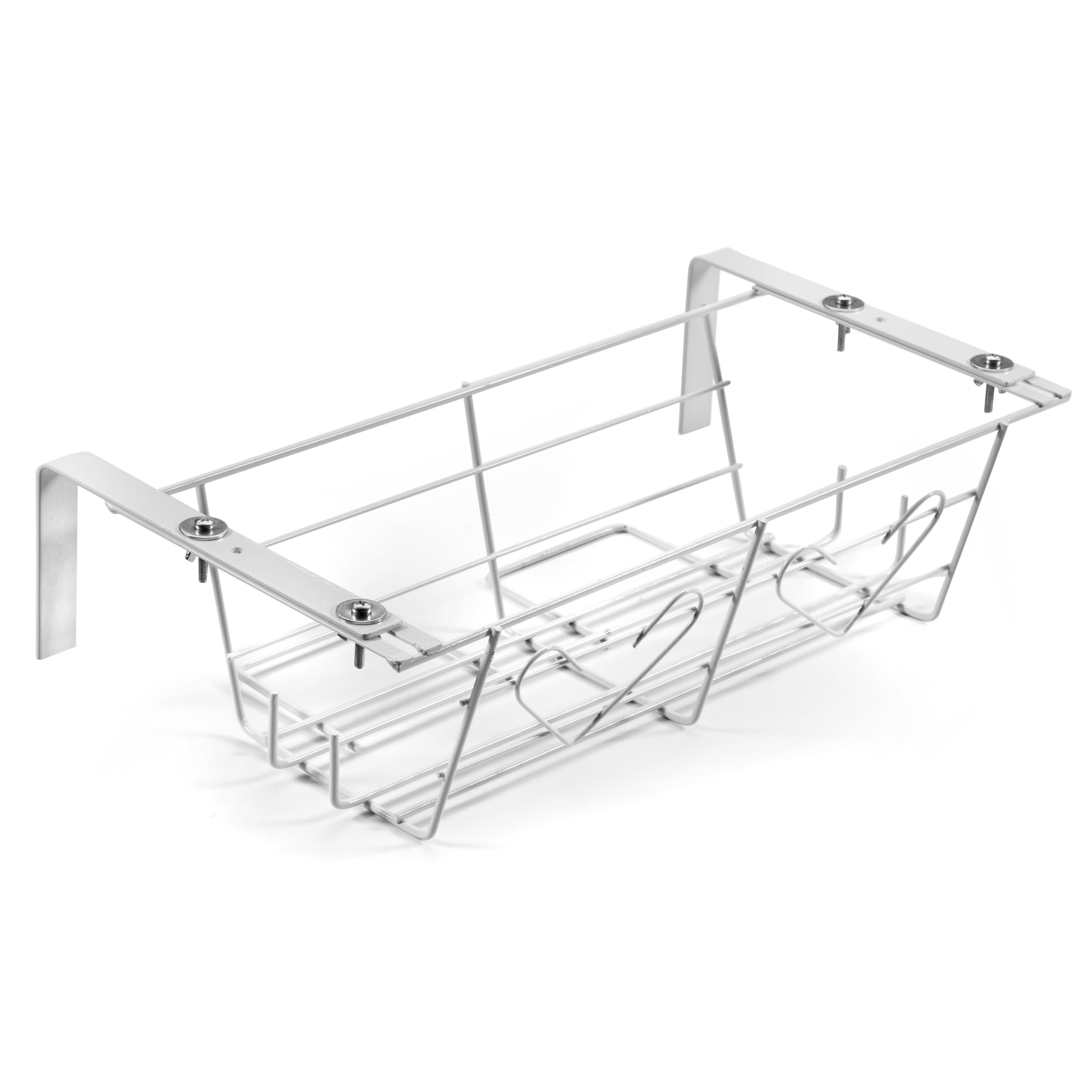 ANDRYS Portavaso da Fiori per Vasi da 50cm Struttura Regolabile (Bianco) | Fioriera da Balcone ed Esterno, Porta Vaso in Acciaio Resistente Verniciato
