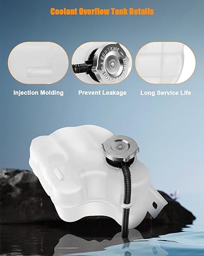 Miniatura 3 de Tanque de depósito de refrigerante con tapa compatible para Dodge 2009-2015 para Journey, tanque de expansión de refrigerante del radiador