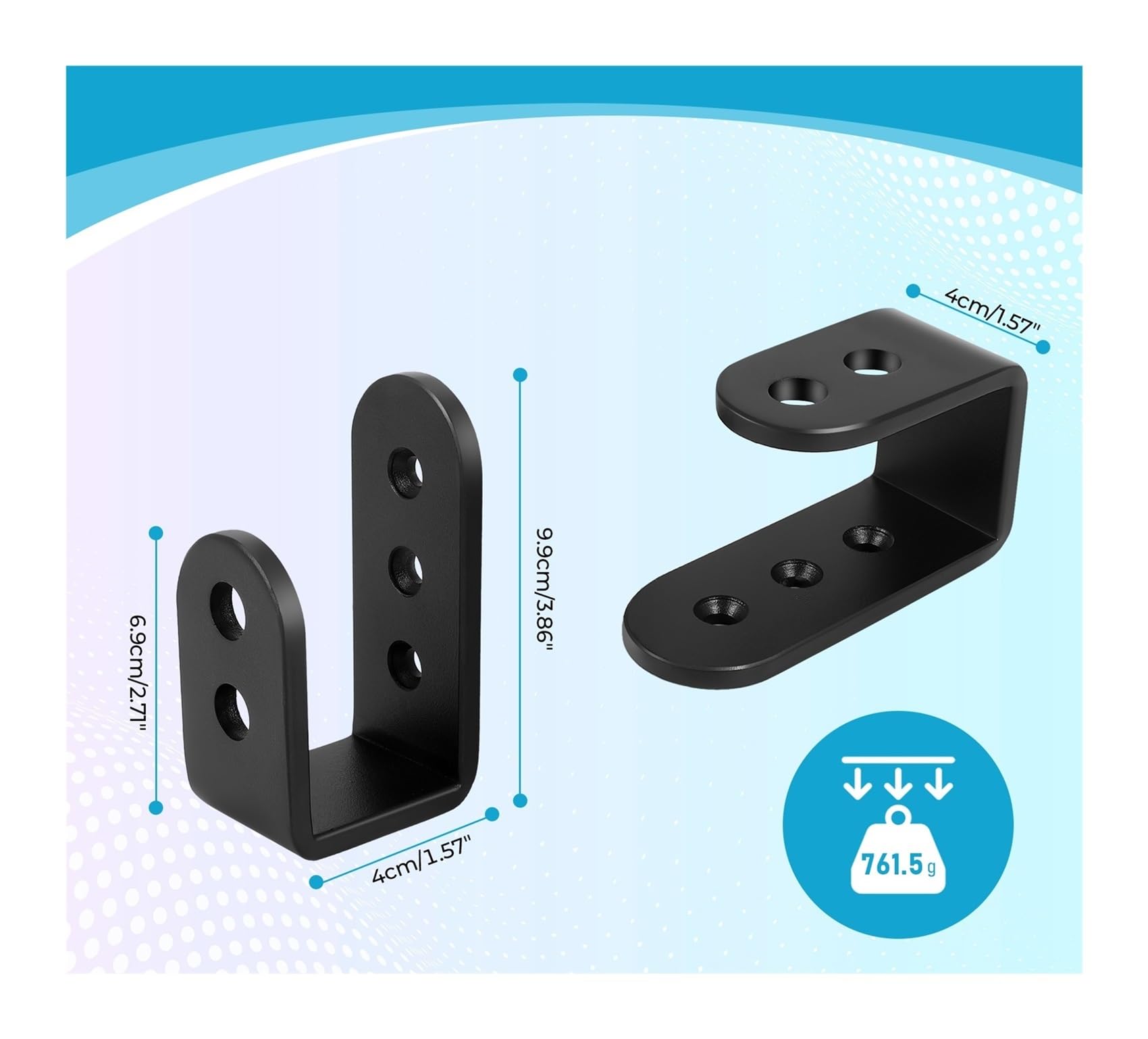 Paquete de 2 Soportes en U for Barricada de Puerta, Soportes de Puerta de Seguridad de Barra Abierta for el hogar, Refuerzo de Puerta de Garaje Que se Adapta a Tablas de 2x4