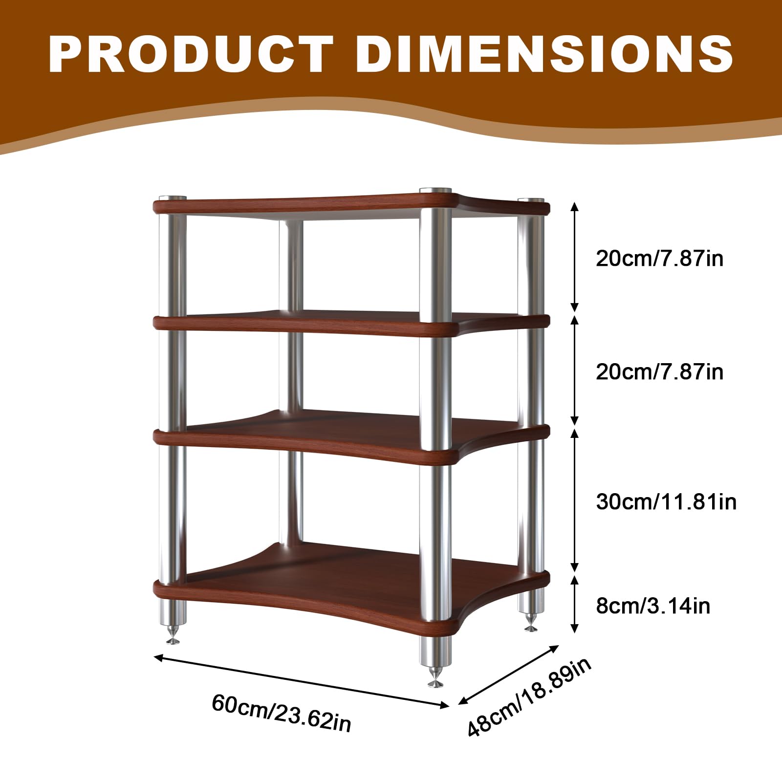 HiFi Rack Audio Regal Medienständer | TV Rack, Entertainment-Center, Schallplattenständer, Für Verstärker