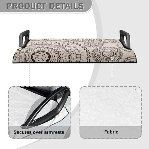 Miniatura 4 de Manta de toalla de asiento de carrito de golf con patrón de mandala, fácil de limpiar e instalar, se adapta a la mayoría de carritos de golf de 2