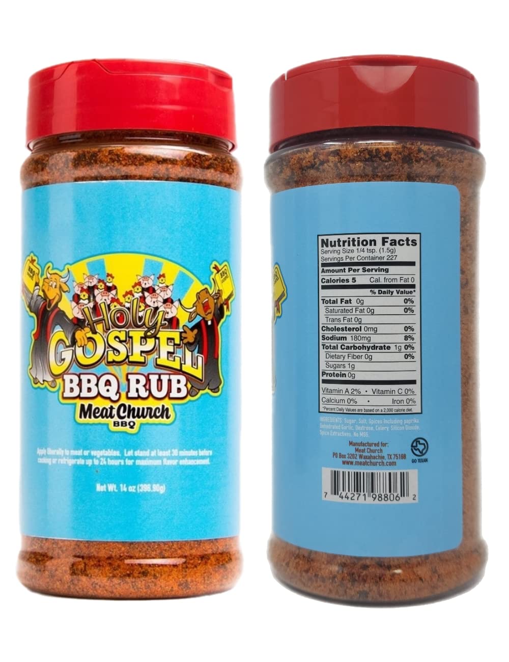 Meat Church Barbecue Rub 5 Flavor Variety Pack - Holy Cow, Texas Sugar, Holy Gospel, The Gospel, Deez Nuts Pecan Rub - 56 Oz Total - Comes with Stone Cove Fridge Magnet