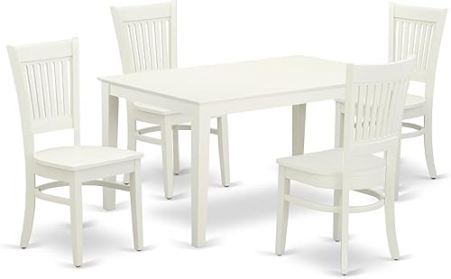 Miniatura 20 de East West Furniture CAVA7-OAK-C Juego de mesa de comedor de 7 piezas consta de una mesa rectangular de madera y 6 sillas de comedor de tela de lino,