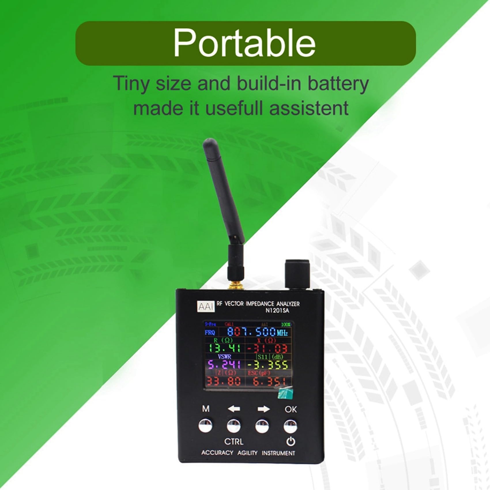 N1201SA 140MHz - 2.7GHz UV Vector Impedance ANT SWR Antenna Analyzer Meter Accessory Part Tester Resistance/Impedance/SWR