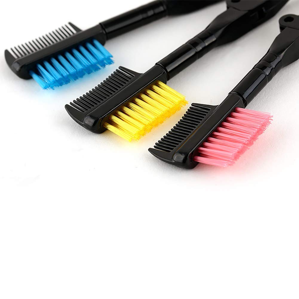Double-end Folding Eyelash Comb Separator Mascara Lift Curl Metal Beauty Eyes Makeup Tool Eyelashes Comb (Random, Pack of 1) 1