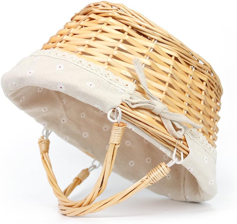 Wicker Basket Gift Baskets Empty Oval Willow Woven Picnic Basket Easter Candy Basket Storage Basket Wine Basket with Handle Egg Gathering Wedding Basket (Natural)