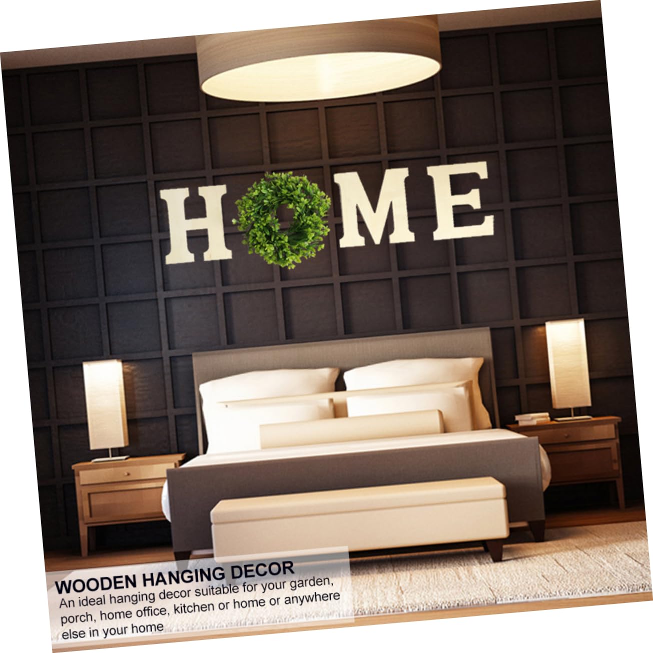 Home Buchstaben Holz Hängedeko Satz für Innenbereich, Beige