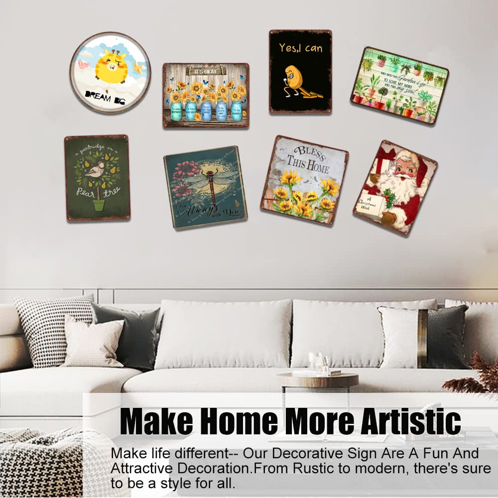 GLOBLELAND Pianta Vintage Divertente Testo Targa In Metallo per Garage Man Segni Personalizzati Garden Cave Signs Targa Artistica Poster Decorazione Da Parete per Cucina Domestica Bar 12x8 Pollici