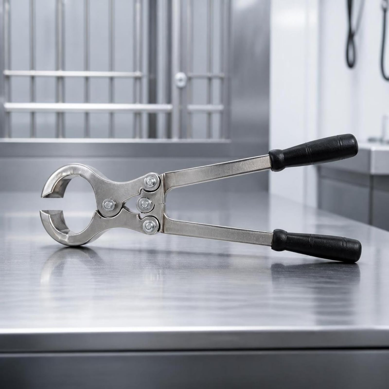 Baoblaze Atzzo Castratore Professionale per Ovini con Leva Lunga E Impugnatura Nera Antiscivolo in Acciaio al Carbonio Adatta per Mestiere Agricolo
