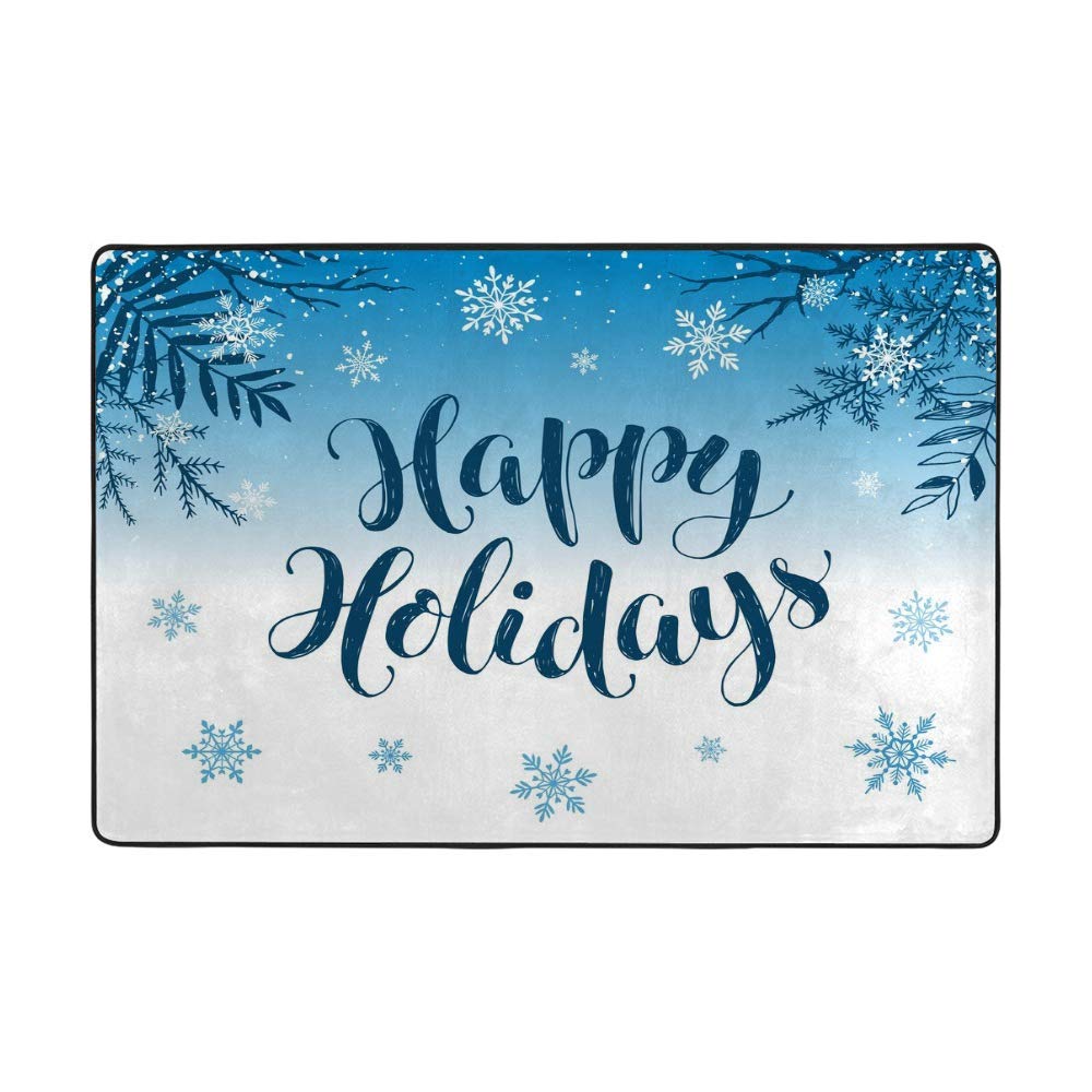 Tapis de sol lavable avec flocons de neige pour cuisine et salon 13x10 cm