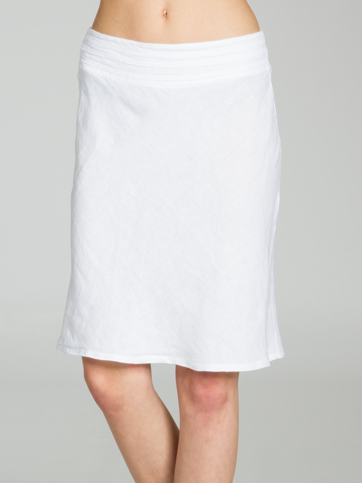 Caspar RO021 eleganter Damen Leinenrock, Farbe:Weiss, Größe:36