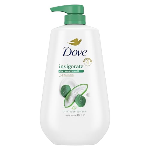 Dove-Body-Wash-with-Pump-Invigorate-Aloe-Eucalyptus-For-24hr-Lotion-Soft-Skin-Moisturizing-Skin-Cleanser-with-No-Sulfates-No-Parabens-306-Oz Dove Body Wash with Pump Invigorate Aloe & Eucalyptus For 24hr Lotion-Soft Skin Moisturizing Skin Cleanser with No Sulfates No Parabens 30.6 Oz - Image 1