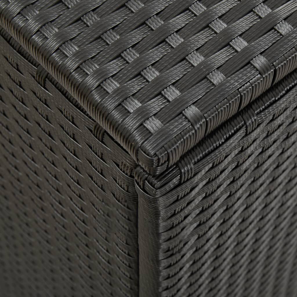 Hommdiy Gartenbox Auflagenbox Kissenbox Kiste Gartentruhe Truhe Box Aufbewahrungsbox Auflagenkiste Garten Poly Rattan Schwarz 200 x 50 x 60 cm