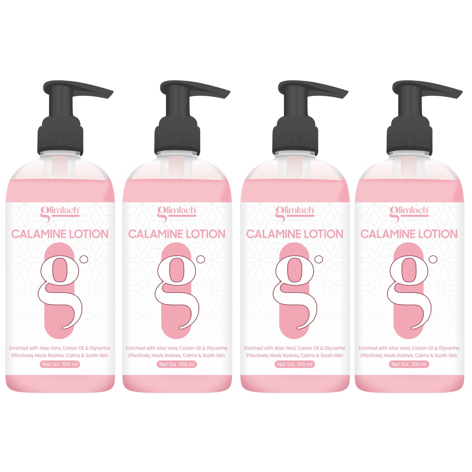 GLIMLACH CALAMINE Anti-Itch Body lotion With Aloevera Zinc for Dry Skin Itching Skin Soothing and Rashes 300ml Pack