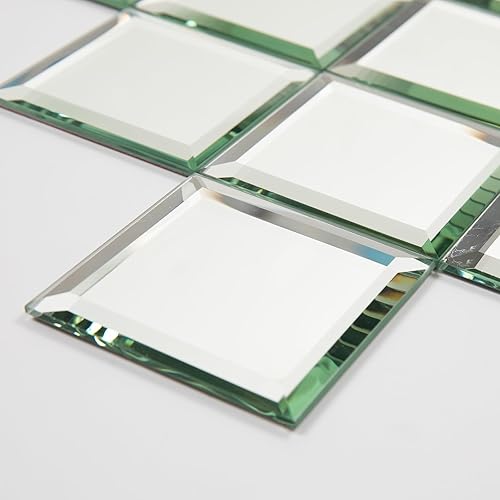 Miniatura 9 de Azulejo de espejo de vidrio antiguo para despegar y pegar de 3 x 3 pulgadas para pared de baño y cocina