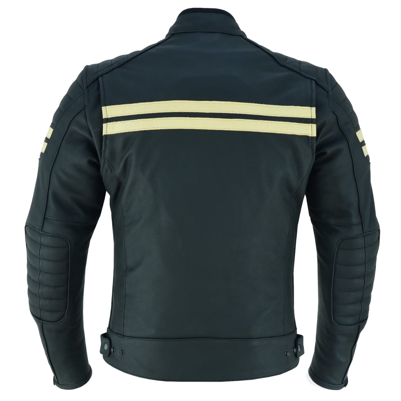Chaqueta de cuero para motocicleta para hombre, blindada, motero, MBJ-02A