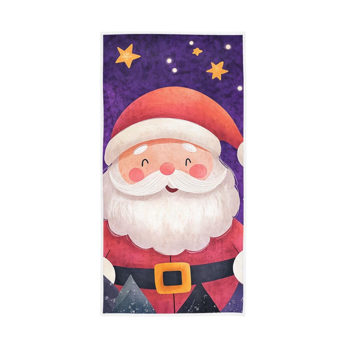 LSRCPD Santa Claus Christmas Hand Towel, Bath Hand Towels for Bathroom 15 x 30 Inches, Lightweight Towels