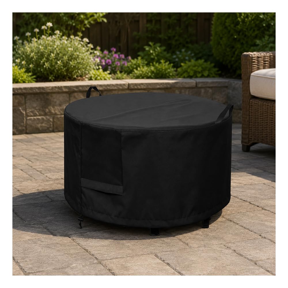 Runde Schutzhülle für ProGarden Round Fire Bowl 75 2020-2026 Outdoor-Schale mit Griffen Belüftung und 420D Oxford-Gewebe Grillabdeckung