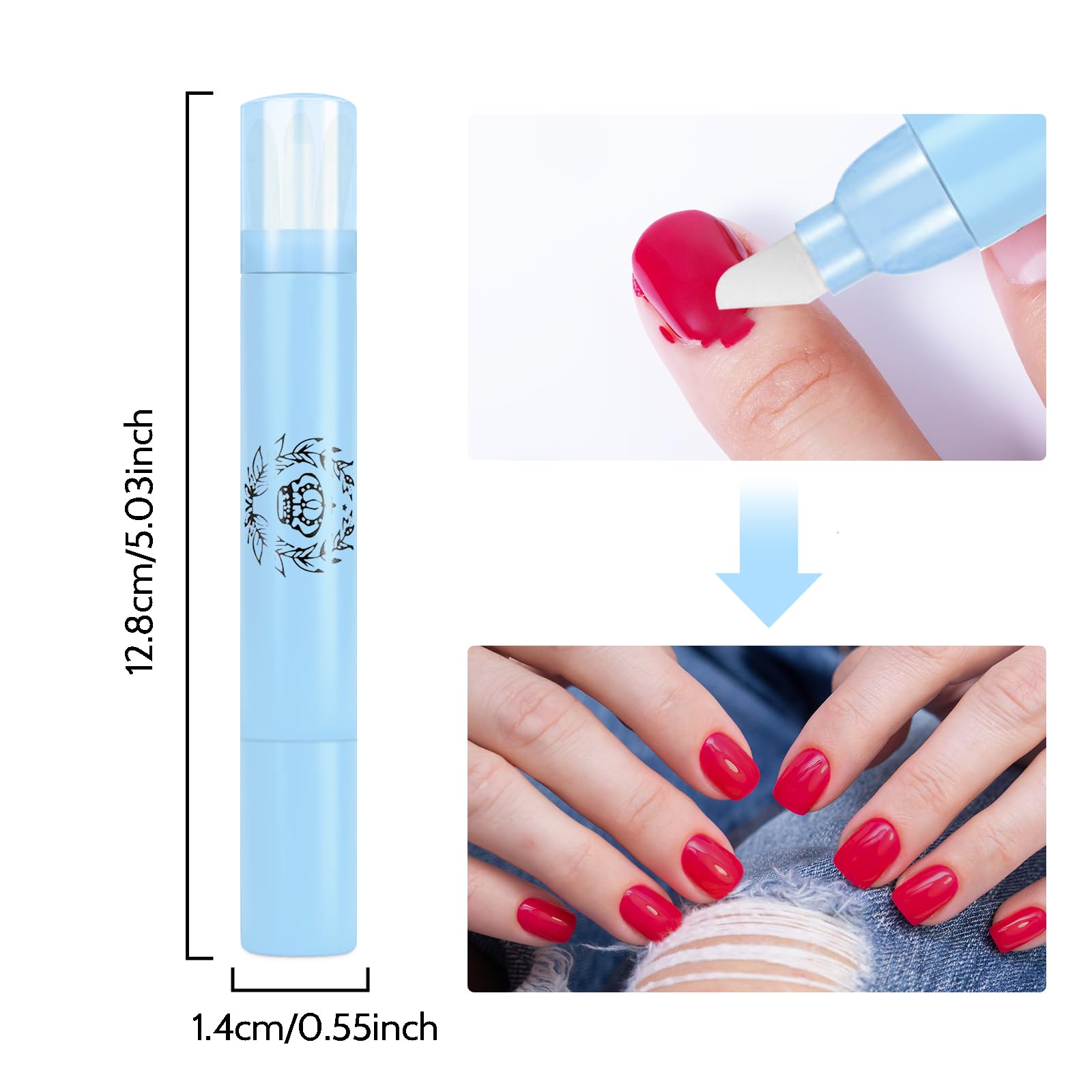 3 Pezzi Penna Correttore Smalto con 9 Punte di Ricambio Rimozione Smalto per Unghie Senza Solvente, Nail Remover Correzione Pen, Pennello Correggi Smalto per Unghie
