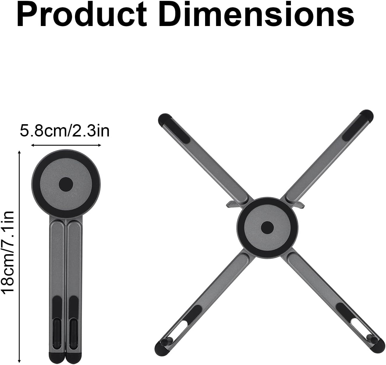 Multifunctional Magnetic Phone Stand, 8-Level Adjustable Height 4 in 1 Magnet Laptop Stand Foldable Portable Device Holder Compatible with Phone Laptops Tablets Desk & Car Use Accessories