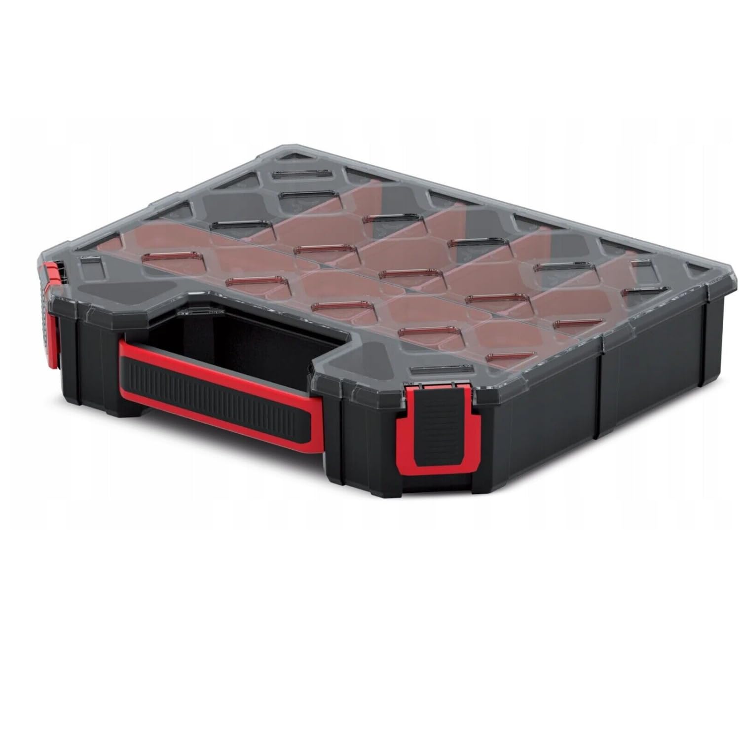 B2C Tager DIY Storage Organiser Compartment Parts Screws Carry Case Tool Box Workshop Garage Home (Small - boxes+dividers)