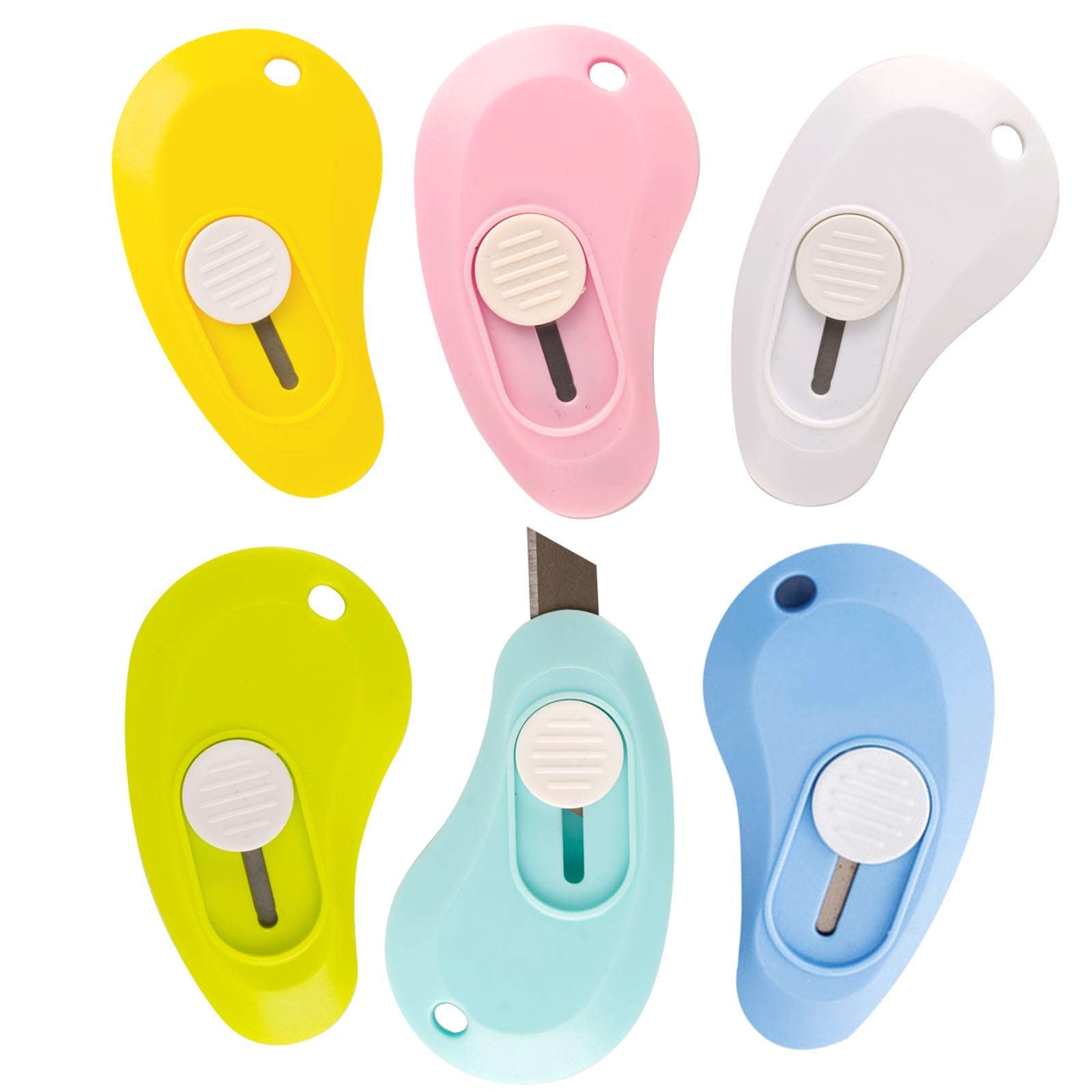 6 Pieces Mini Art Knives, Paper Cutting, Portable Telescopic Art Knives, Letter Opening, Paper Cutting, Stationery, Office