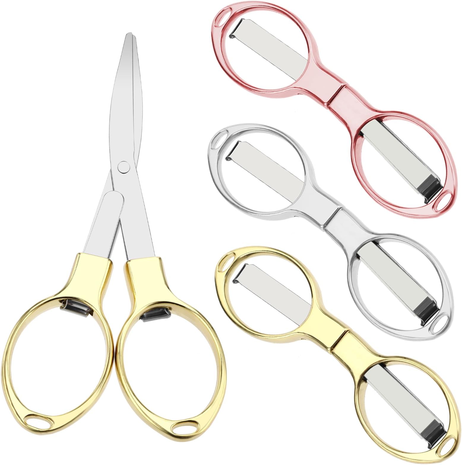 Amazon.com: 2Pcs Folding Scissors, Portable Mini Travel Scissors Safety ...