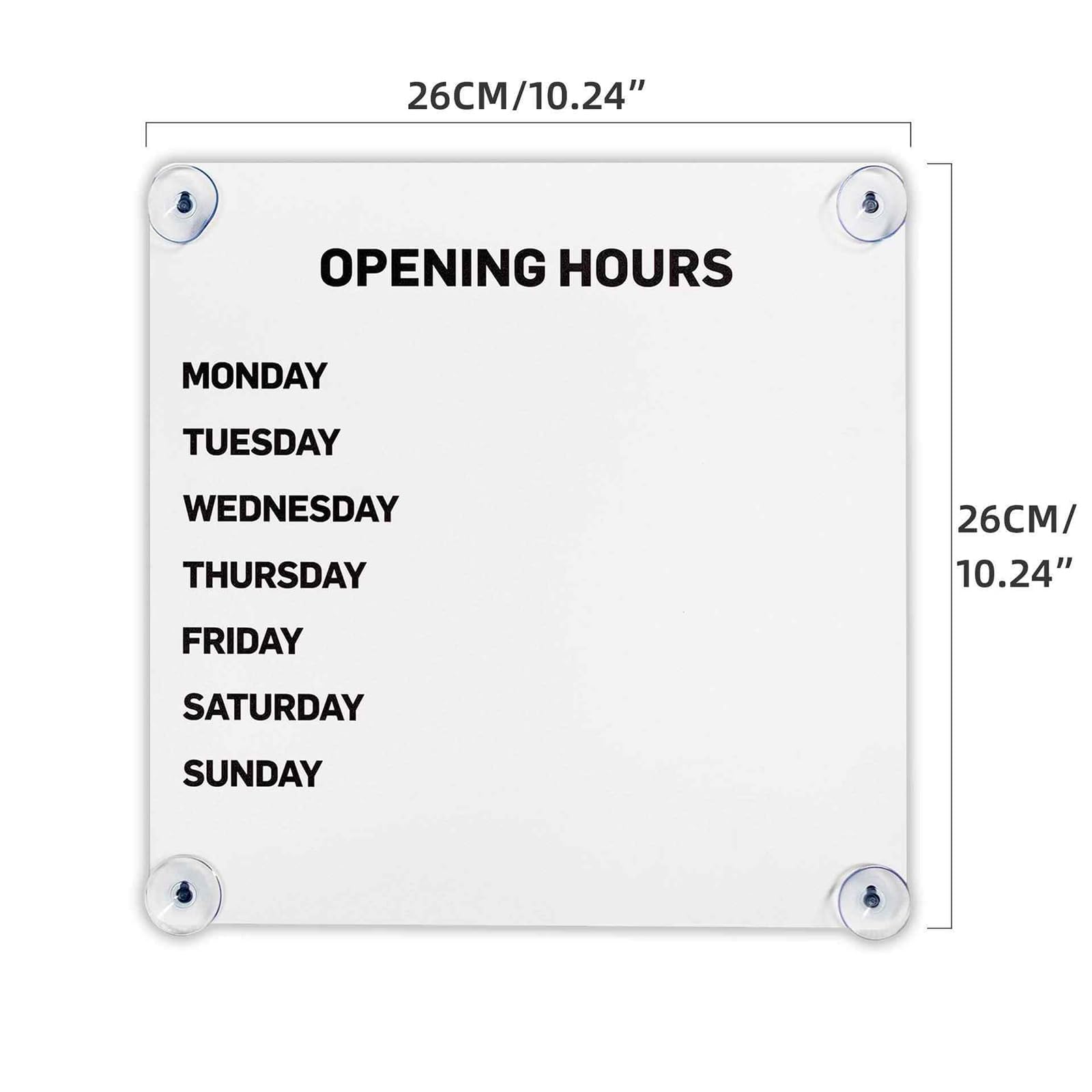 Metall Öffnungszeiten Schild, Magnetisches Geschäftszeiten Schild mit Austauschbaren Buchstaben und Zahlen - Open Closed Schild mit Saugnäpfen für Schaufenster, Café und Salon black