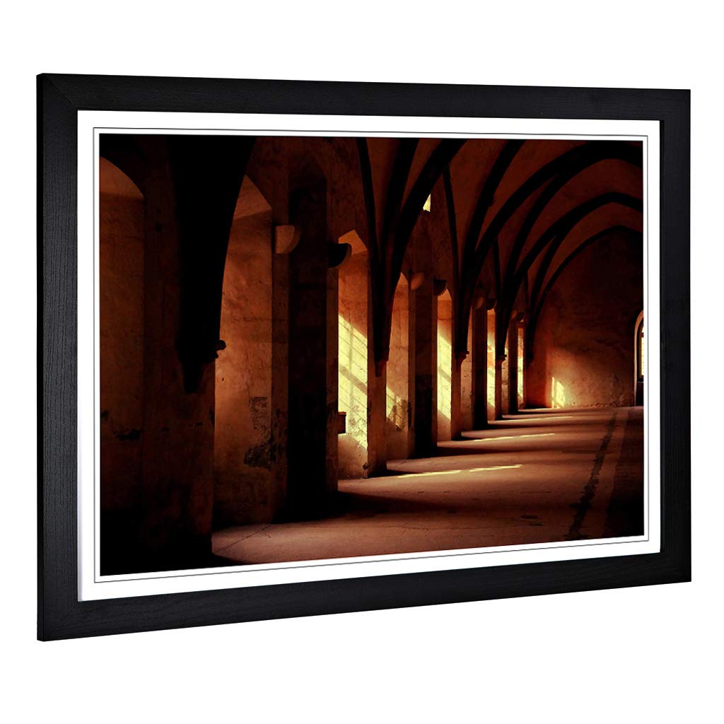 Big Box Art Framed Print of Architecture Sunlight Through The Window Design | Wall Art Picture | Home Decor for Kitchen, Living Room, Bedroom, Hallway, Black, A2 / 24.5x18 Inch / 62x45cm