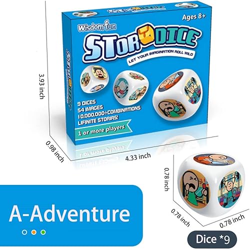 Miniatura 5 de Mbarbs Happy Story - Juego de cubos coloridos de 9 x 3 pulgadas - A Happy Travels Telling Cubos y dados de lenguaje oral de 54 x 3 imágenes