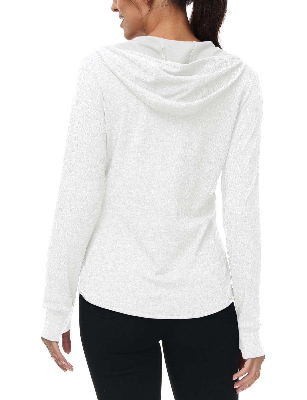 Rdruko Veste de course pour femme avec capuche UPF 50+, protection solaire, sweat à capuche, fermeture éclair, veste de sport, veste de cyclisme, veste de cyclisme, manches longues, pour la course, le