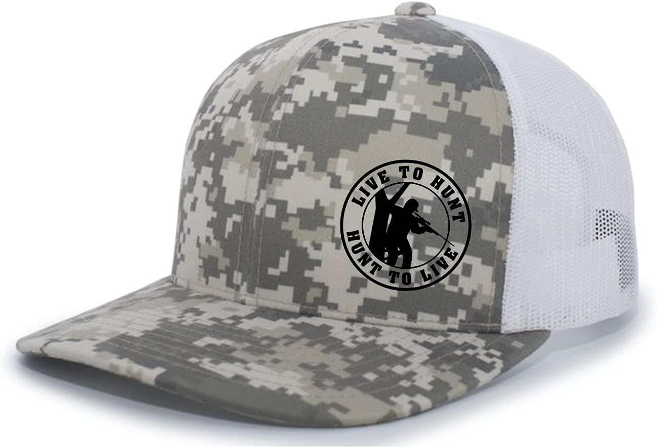 Trenz Shirt Company Men's Hunting Embroidered Live to Hunt, Hunt to Live Mesh Back Trucker Hat