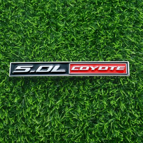 Image of 2 Pcs 5.0L Coyote Emblems 3D Badge V8 Decal Engine Trunk Sticker Nameplate Letter Fit for Mustang & 150 (Red)