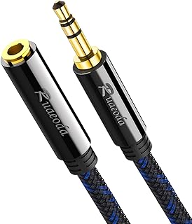 Headphone Extension Cable 20 ft,3.5 AUX Extension Cable Male to Female 3.5mm Stereo Audio Extension Cable Aux Jack Extender Double Shielded Braided Long 1/8 TRS aux Cord Extender