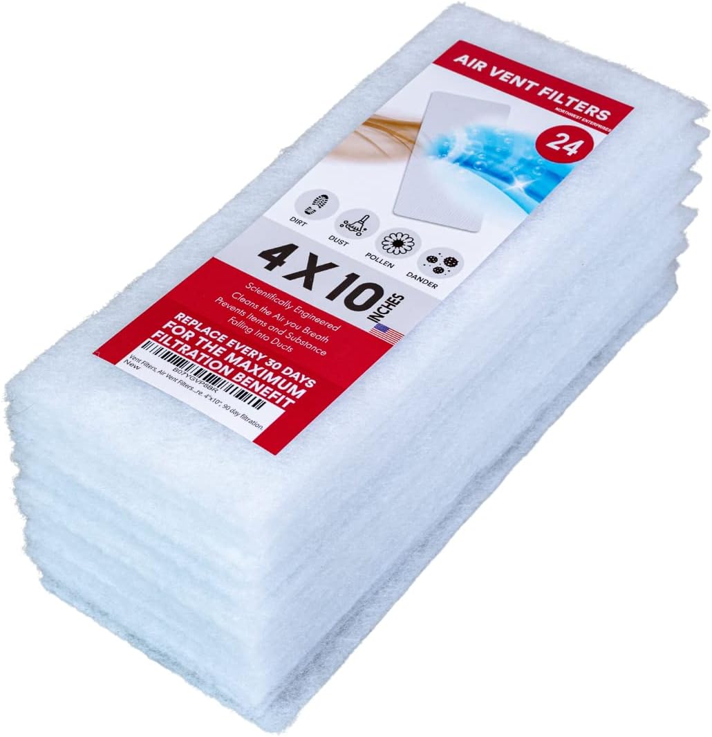 NORTHWEST ENTERPRISES Vent Filter, Air Vent Filters, 24 Floor Vent