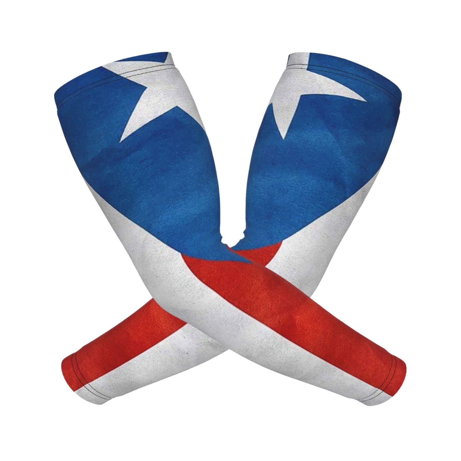 AYUNIX Arm Sleeves for Men Women Flag of Puerto Rico UV Sun Protection Cooling Arm Sleeves Arm Cover Sleeves for Outdoor Protective Sports Running Golf Cycling Driving Fishing