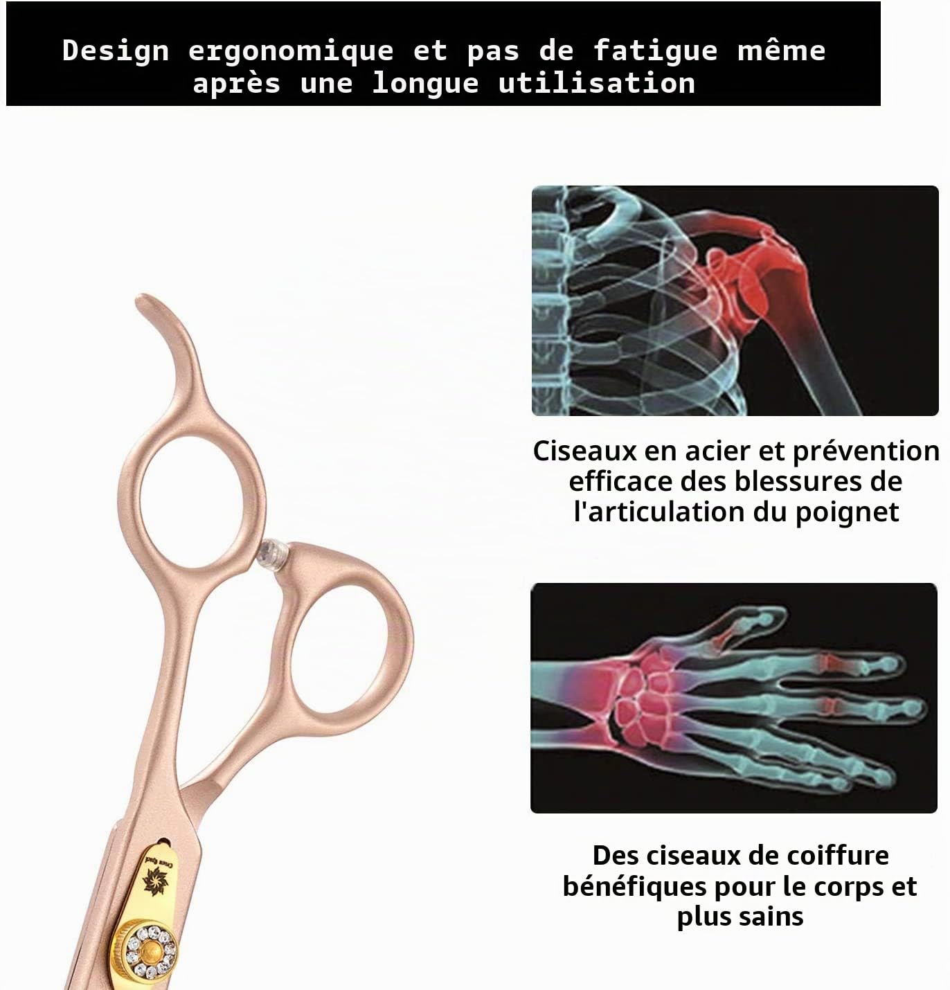 Dream Reach Ciseaux pour chiens Ensemble de toilettage professionnel pour animaux de compagnie 7 pouces Ensemble japonais en acier inoxydable 440C avec ciseaux minceur droits et incurvés