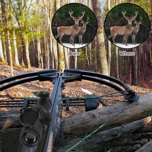 Ma3Ty 4X32 Crossbow Scope, 2 Retical Crossbow Scopes Kit, Cross Bow Optics, Archery Accessory,W/Rings #TOP6