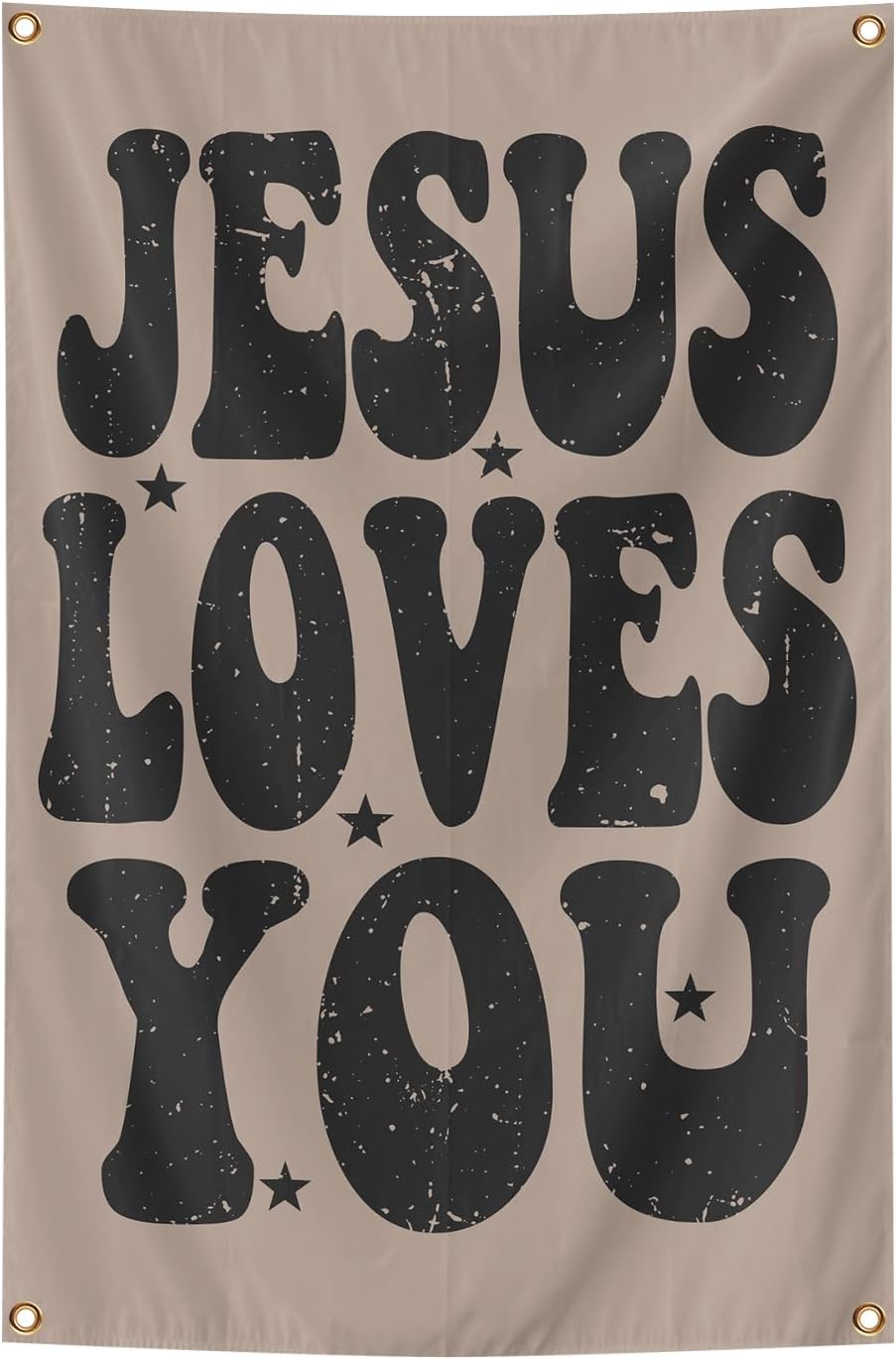 Jesus Loves You Funny Tapestry Wall Art 2x3 Ft Aesthetic Poster for Teens Boys Girls Bedroom and College Dorm Wall Decor Gifts