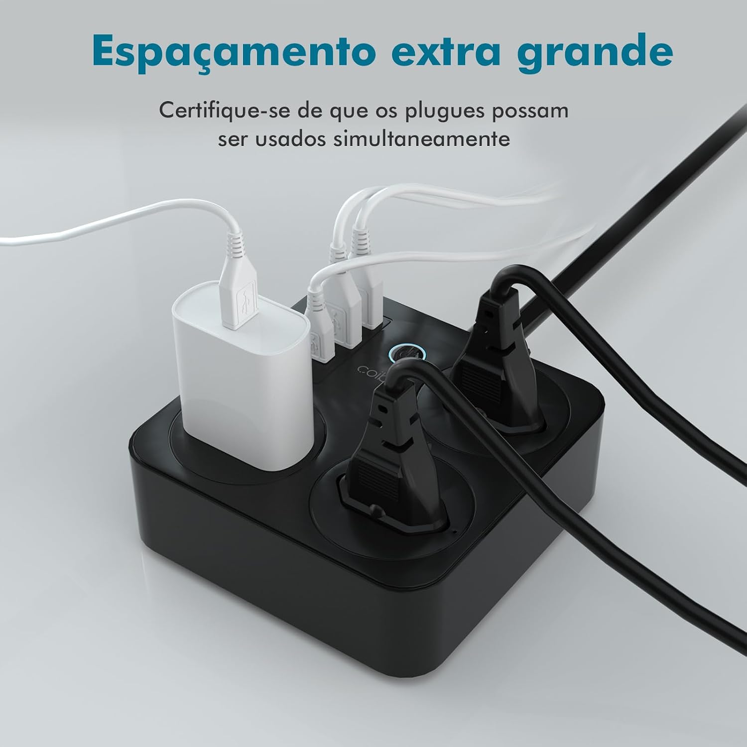 Filtro de Linha, Tomada Inteligente Wifi, Extensão Tomada, Regua Tomada, Regua de Energia, 3 Tomadas, 2 Interfaces USB, 1 Porta USB Tipo-C, Suporte para Controle Por Voz, Controle de celular (Preto) Filtro de Linha, Tomada Inteligente Wifi, Extensão Tomada, Regua Tomada, Regua de Energia, 3 Tomadas, 2 Interfaces USB, 1 Porta USB Tipo-C, Suporte para Controle Por Voz, Controle de celular (Preto)