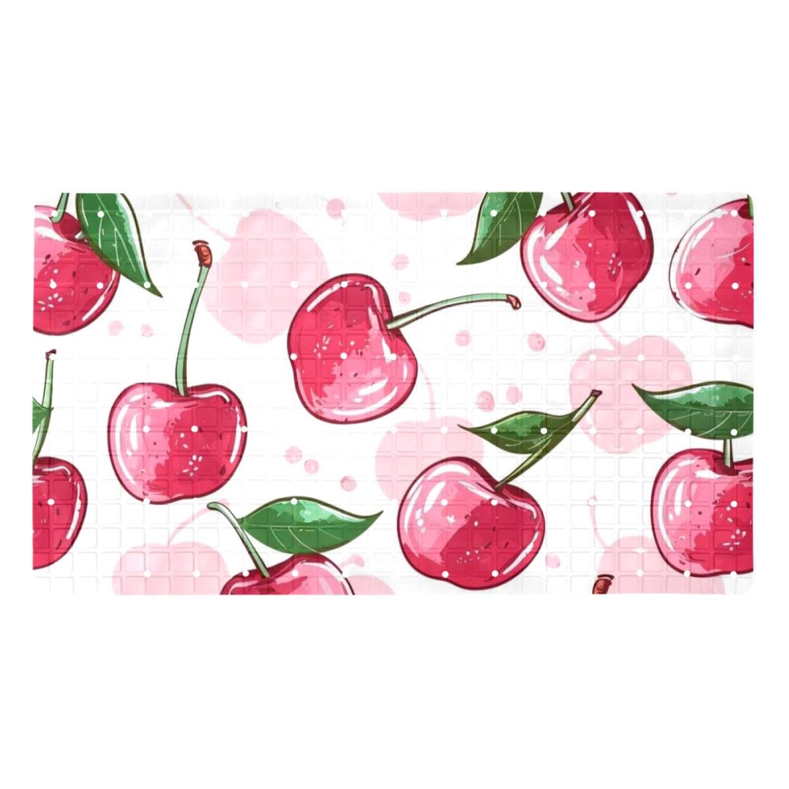 Tapis de bain antidérapant à séchage rapide rose cerise pour sécurité optimale