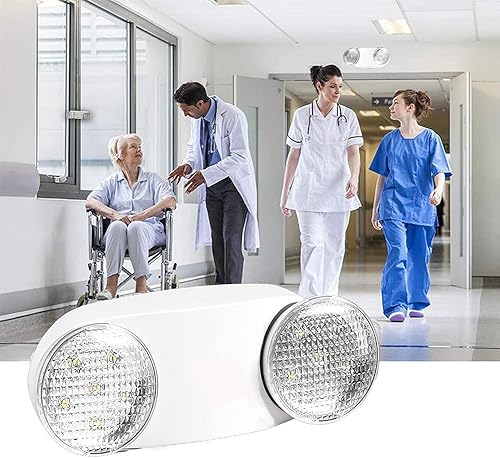 Miniatura 6 de OSTEK Paquete de 4 accesorios de iluminación LED de salida de emergencia con dos cabezales, luz de emergencia LED integrada estándar de EE. UU. con