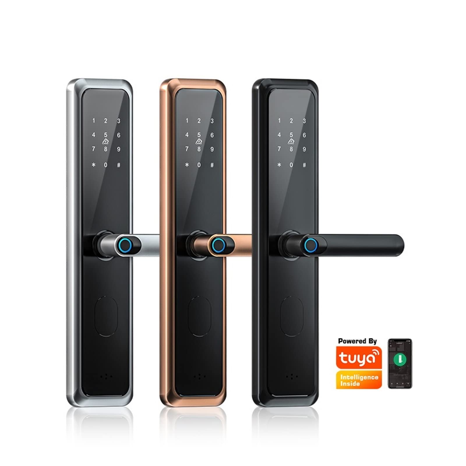 Tuya App WiFi Cerradura Inteligente Impronta digitale Bluetooth Smart Door Lock Anti-Lock Protezione digitale Serratura elettronica per la casa (Colore : Zwart) wisdom